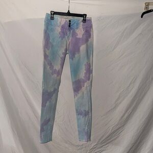 Blackheart Women's Skinny Jeans - Blue and Purple Tie-Dye